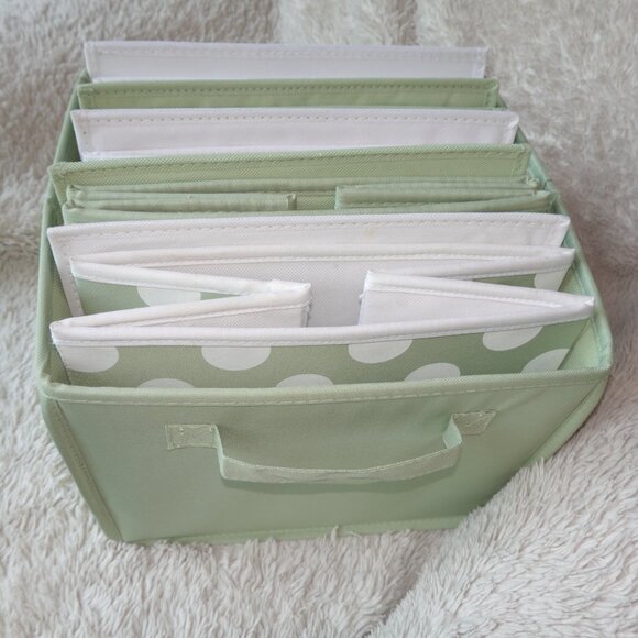 Set of 6 Babies R Use Folding Nursery Fabric Storage Cube with Handles - Sage - Picture 3 of 12